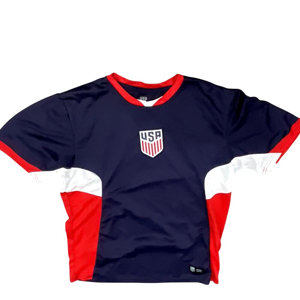 US Soccer Federation T Shirt Men’s XL Navy Blue Red White
